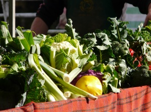 Vegetable stall at Riverside market